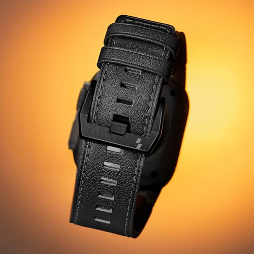 Suitisbest Leather Bands Compatible for Apple Watch Ultra Band 49mm 46mm 45mm 44mm 42mm, Genuine Calfskin Leather Replacement Strap Fits Men iWatch Series 11 10 9 8 7 6 5 4 3, SE 3 2 1, Ultra 3 2 1 - Image 2