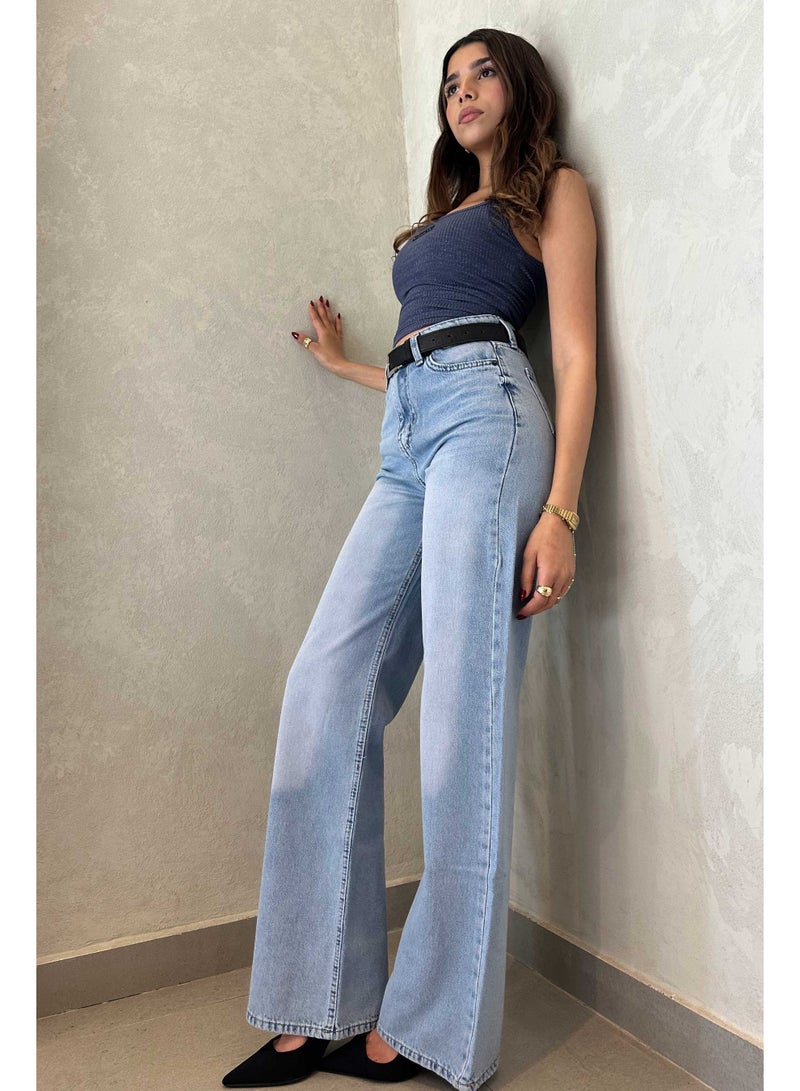 CIZARO Wide Leg - Light Blue Washed Jeans - Image 2