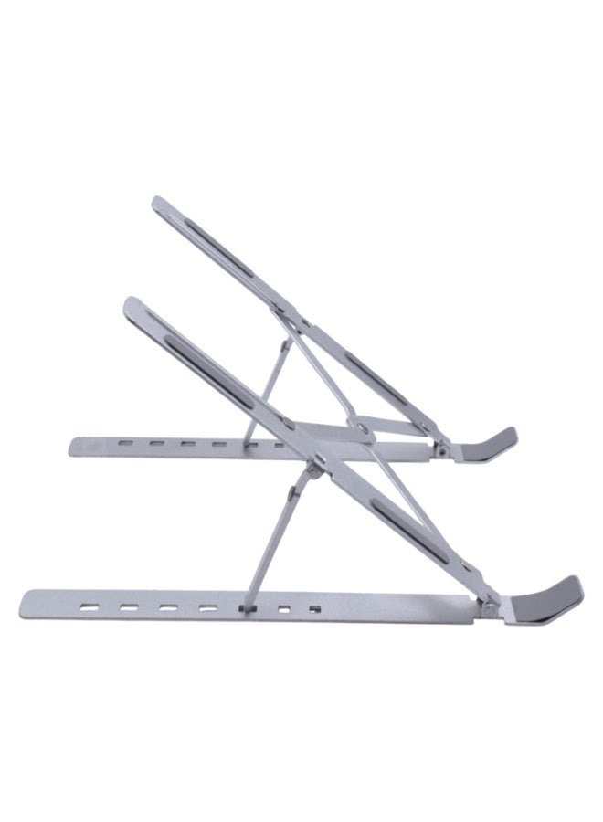C.F.S Adjustable Laptop Stand - Portable Foldable Desktop Holder - Silver - Image 3