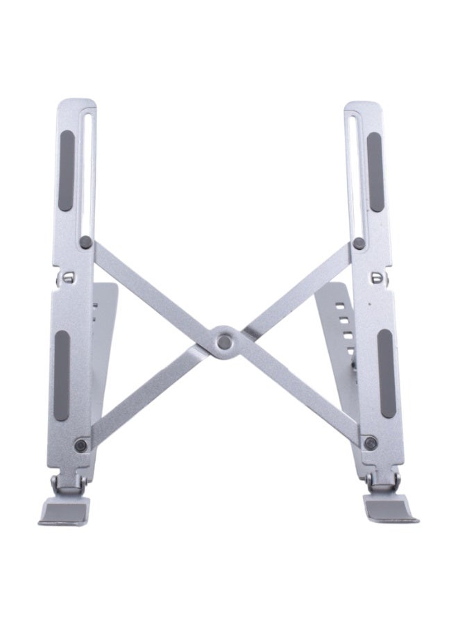 C.F.S Adjustable Laptop Stand - Portable Foldable Desktop Holder - Silver - Image 1