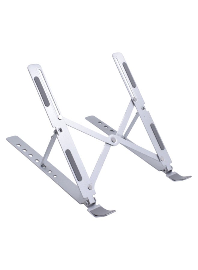 C.F.S Adjustable Laptop Stand - Portable Foldable Desktop Holder - Silver - Image 4