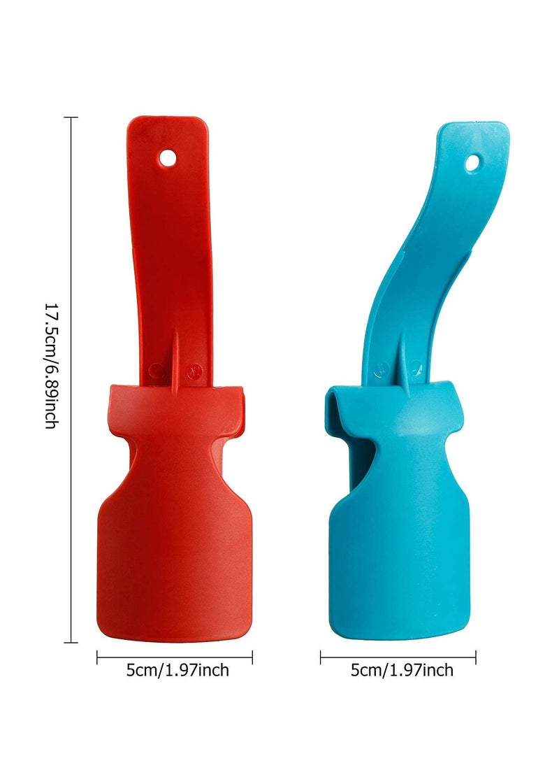4 Pack Portable Shoe Helper Easy On Easy Off Tool Travel Friendly Plastic Shoehorn Ideal for All Ages Blue Red - Image 2