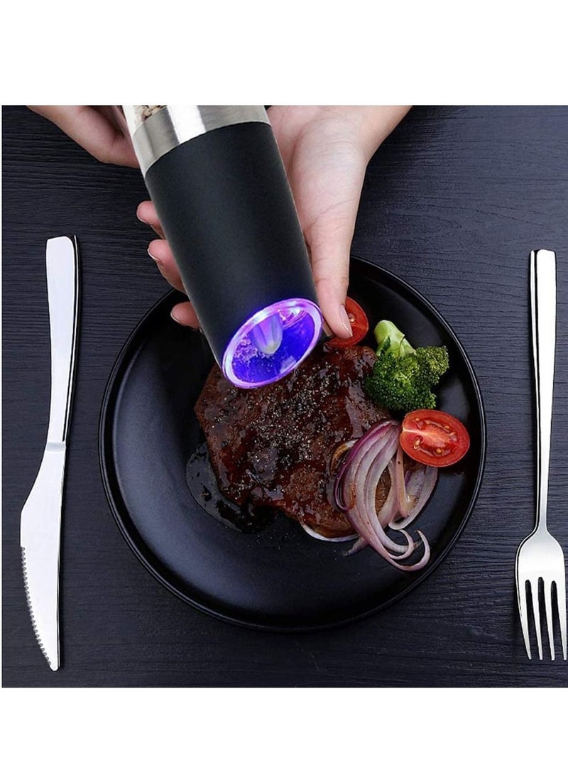 SAGREENY Gravity Electric Salt and Pepper Grinder Set, Automatic Pepper and Salt Mill Grinder Battery-Operated with Adjustable Coarseness - Image 5