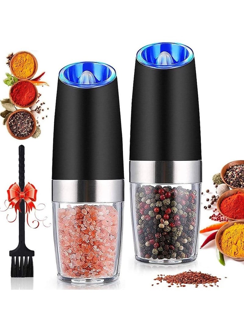 SAGREENY Gravity Electric Salt and Pepper Grinder Set, Automatic Pepper and Salt Mill Grinder Battery-Operated with Adjustable Coarseness - Image 1