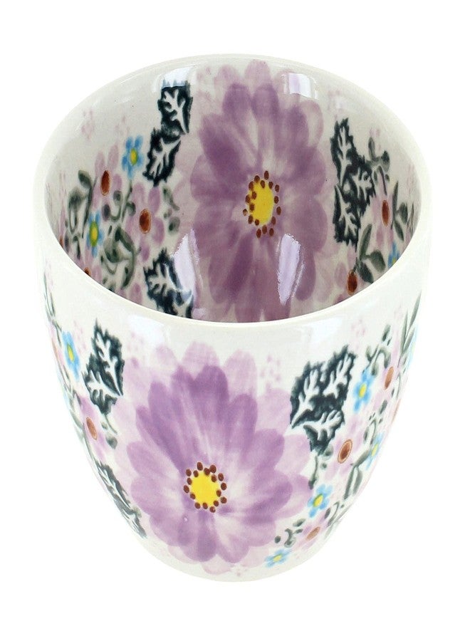 Blue Rose Pottery وعاء حلوى من الخزف البولندي "بلو روز" - بنقشة حديقة الليلك الأرجوانية - قطر 5 بوصات - وعاء مثالي للحلويات والمقبلات والوجبات الخفيفة - Image 1