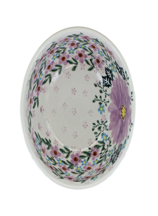 Blue Rose Pottery وعاء حلوى من الخزف البولندي "بلو روز" - بنقشة حديقة الليلك الأرجوانية - قطر 5 بوصات - وعاء مثالي للحلويات والمقبلات والوجبات الخفيفة - Image 2