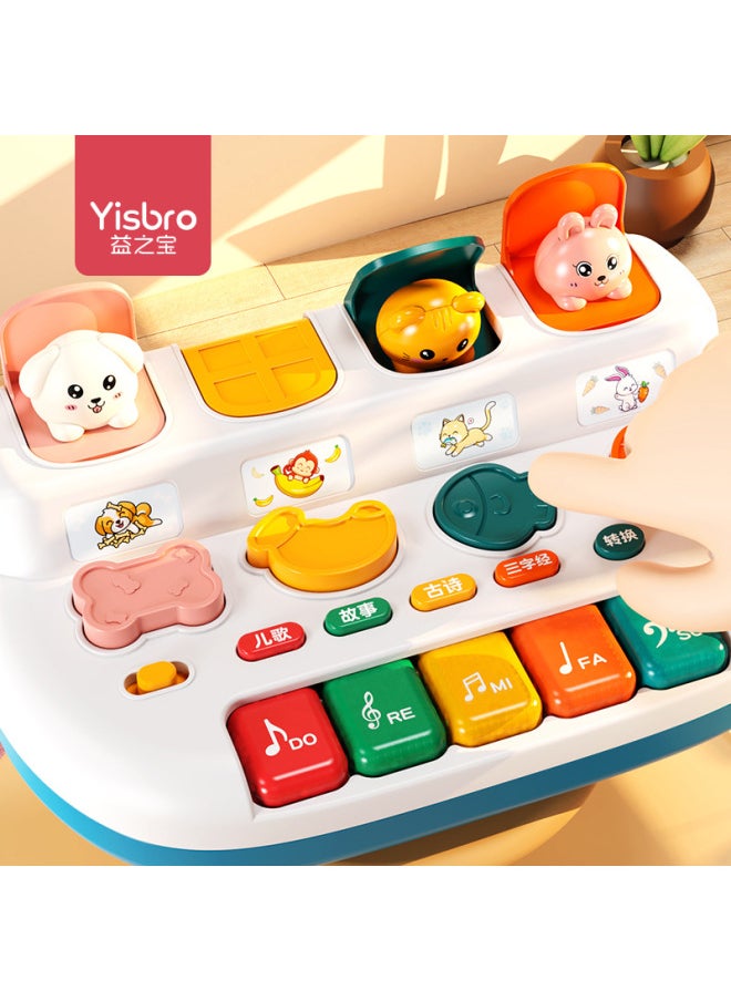 Generic - Peekaboo Causal Relationship Pop-up Surprise Switch Box 1-year-old Toy 2 Baby Playing Music Baby Early Education Puzzle-Color:Multifunctional Peekaboo Switch Box-red [charging Version] + Tumbling Monkey - Image 1