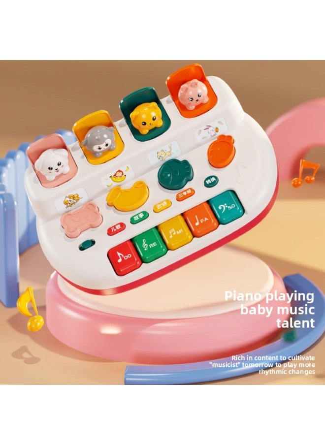 Generic - Peekaboo Causal Relationship Pop-up Surprise Switch Box 1-year-old Toy 2 Baby Playing Music Baby Early Education Puzzle-Color:Multifunctional Peekaboo Switch Box-red [charging Version] + Tumbling Monkey - Image 1