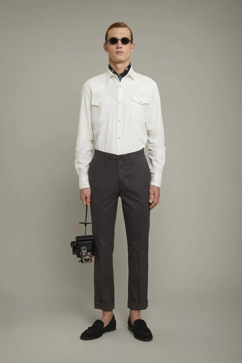 Classic men's trousers cotton cannete - Smoke