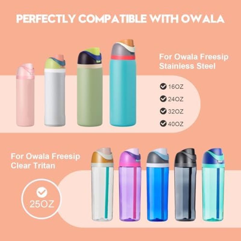 Leakproof Water Bottle Replacement Lid - 1-Button Operation Grass Green Precision-Fit Lid for Owala Freesip 16 Oz,24 Oz,32 Oz,40 Oz Stainless Steel & 25 Oz Tritan Plastic Bottles, Daily Gym Office Tra - Image 2
