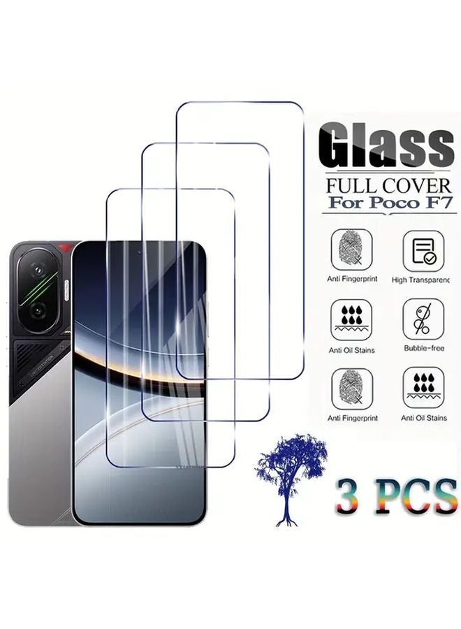 Xiaomi POCO F7 9H Tempered Glass Screen Protector 3 Pack Scratch Resistant Transparent - Image 4