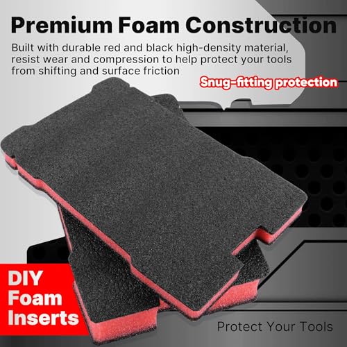 Yudylg 2 Pack Foam Inserts Compatible with 8435 Series Tool Box — 25mm and 60mm Customizable Red & Black Foam Inserts, DIY Cut-to-Fit Protection - Image 3