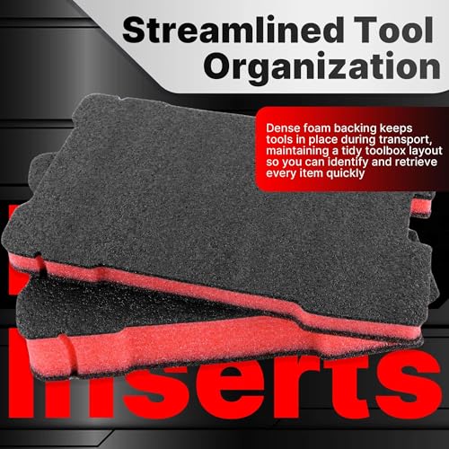 Yudylg 2 Pack Foam Inserts Compatible with 8435 Series Tool Box — 25mm and 60mm Customizable Red & Black Foam Inserts, DIY Cut-to-Fit Protection - Image 4