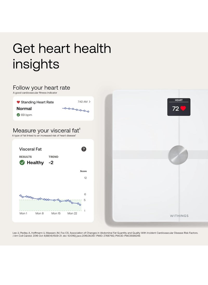 Withings - Body Smart - Accurate Scale for Body Weight and Fat Percentage, Body Composition Wi-Fi and Bluetooth Weight Scale, Baby Weight Scale, Smart Scale Apple Health Compatible, Bathroom Scale - Image 1