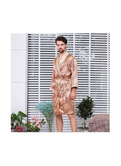 Loquat Printed Pyjama Robe Gold  - Image 2