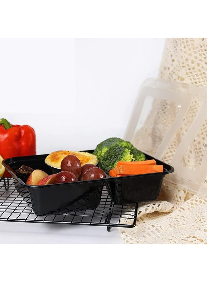 البيادر حاويات تحضير الوجبات [عبوة من 10 قطع] 2 حجرة مع أغطية، حاويات تخزين طعام، صندوق بينتو، خالية من مادة BPA، قابلة للتكديس، آمنة للاستخدام في الميكروويف/غسالة الأطباق/الفريزر (32 أونصة) - Image 4