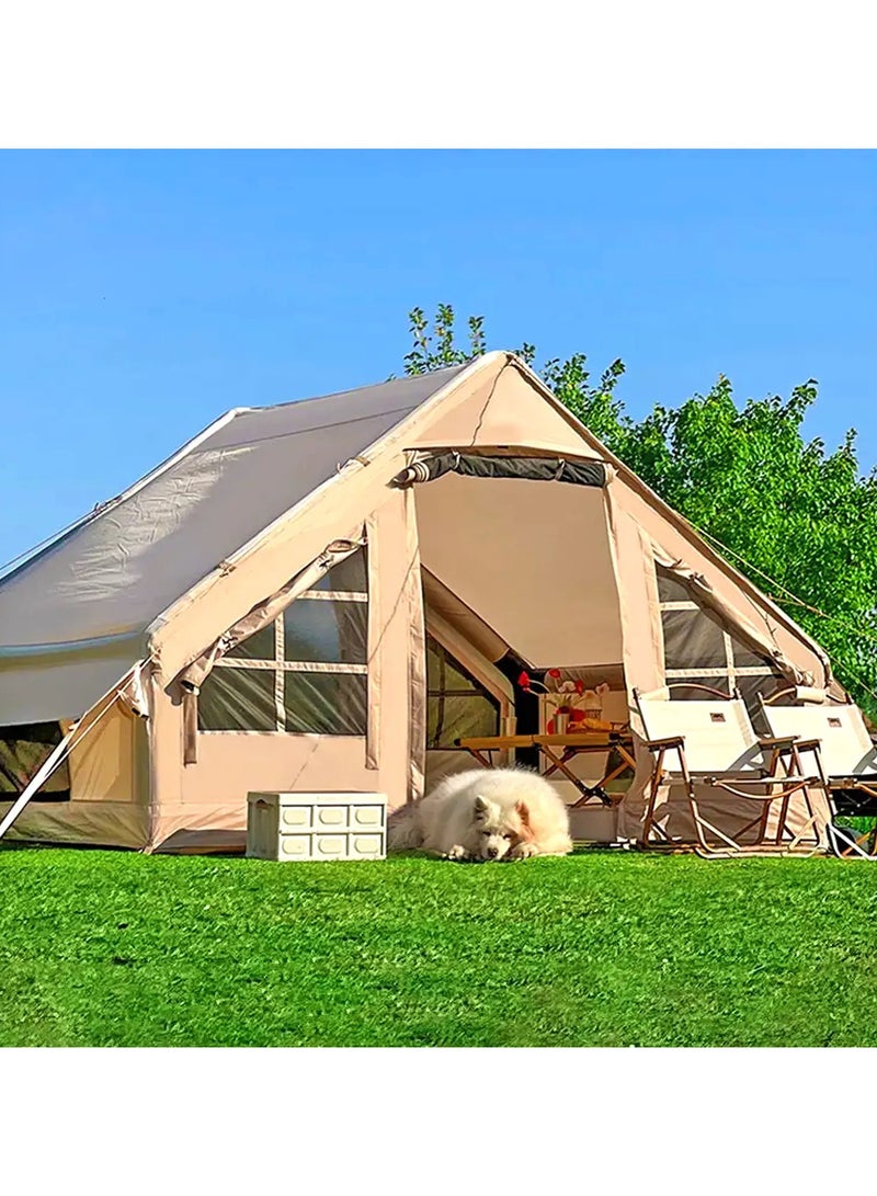 توبيز خيمة تخييم جديدة قابلة للنفخ من توبيز مع مضخة، تتسع لـ 4-8 أشخاص، سهلة الإعداد، 4 فصول مقاومة للماء والرياح في الهواء الطلق، خيمة أكسفورد فاخرة، خيمة كابينة فاخرة مع نوافذ وأبواب شبكية - Image 2