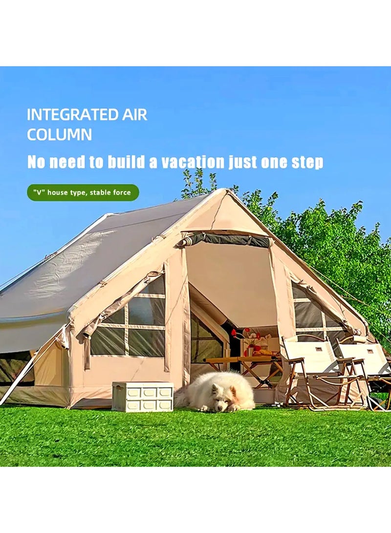 توبيز خيمة تخييم جديدة قابلة للنفخ من توبيز مع مضخة، تتسع لـ 4-8 أشخاص، سهلة الإعداد، 4 فصول مقاومة للماء والرياح في الهواء الطلق، خيمة أكسفورد فاخرة، خيمة كابينة فاخرة مع نوافذ وأبواب شبكية - Image 3