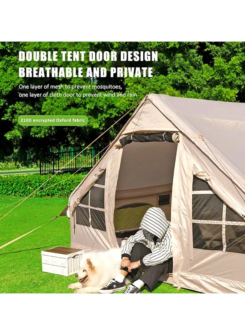 توبيز خيمة تخييم جديدة قابلة للنفخ من توبيز مع مضخة، تتسع لـ 4-8 أشخاص، سهلة الإعداد، 4 فصول مقاومة للماء والرياح في الهواء الطلق، خيمة أكسفورد فاخرة، خيمة كابينة فاخرة مع نوافذ وأبواب شبكية - Image 4