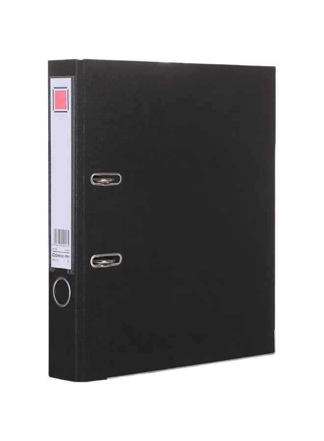 Comix 2-Inch Thick European-Style Lever Arch File A4 Folder With Holes, Two-Hole Loose-Leaf Binder, 55Mm Spine Width, 35Mm Paper Width, Black, Office Stationery A105N - Image 1