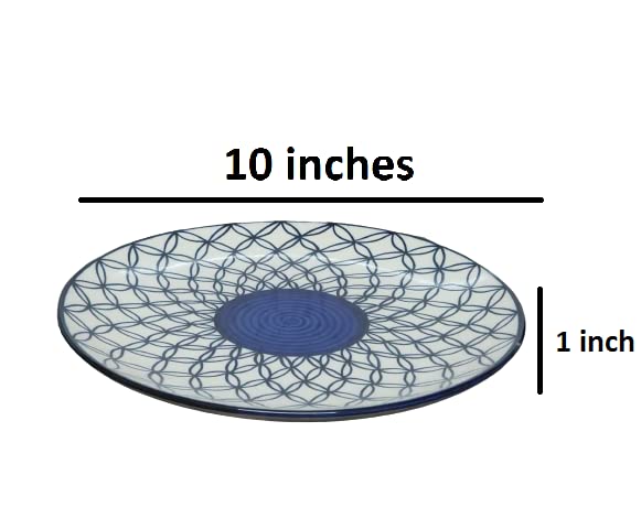 VolCraft Ceramic Plate Set,10 inches - Set of 6 Large Size Dinner Plate for Snacks, Appetizers etc. Handmade Stoneware Dinner Plate Microwave and Dishwasher Safe - Image 2