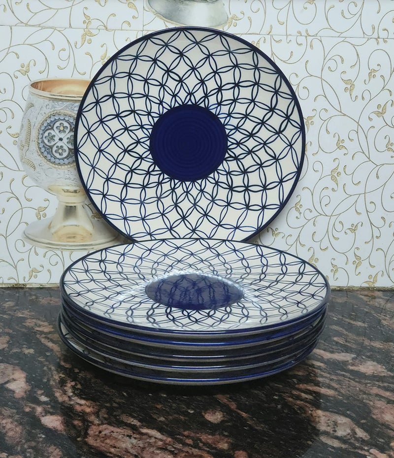 VolCraft Ceramic Plate Set,10 inches - Set of 6 Large Size Dinner Plate for Snacks, Appetizers etc. Handmade Stoneware Dinner Plate Microwave and Dishwasher Safe - Image 3