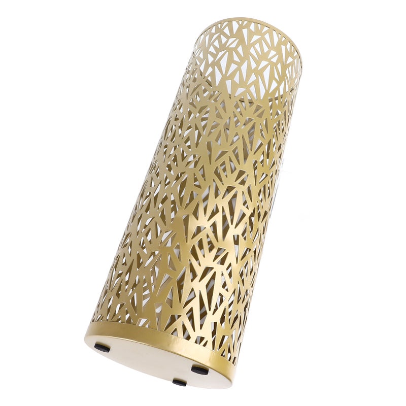 Umbrella Stand Rack for Entryway Metal Hollowed Freestanding Round Umbrella Holder Organizer Bin for Home Hotel Office Decor Gold S - Image 5