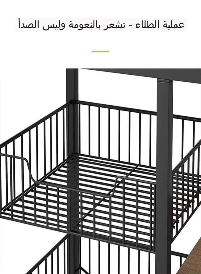 AGD Storage Rack, multi-functional and multi-layered, developed for storing various purposes, metal frame with microwave oven holder. - Image 4