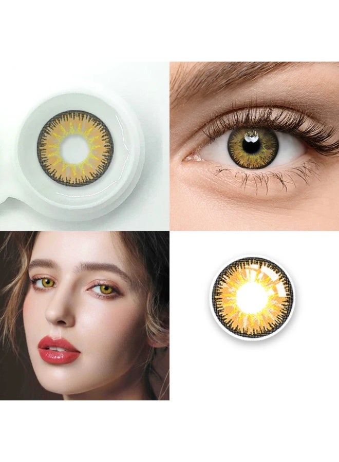 أو.بي كير عدسات لاصقة ملونة من أمبر 12، عدسات لاصقة تجميلية للجنسين، عدسات عصرية طبيعية، عدسات ناعمة تحتوي على 42% ماء - Image 1