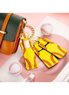 Patelai Patelai 20 Pcs Softball Lipstick Holder Keychain Lipstick Holder Clip-on Sleeve Pouch (Yellow)  - Image 4