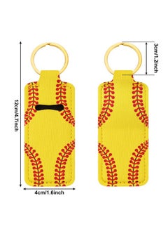 Patelai Patelai 20 Pcs Softball Lipstick Holder Keychain Lipstick Holder Clip-on Sleeve Pouch (Yellow)  - Image 2