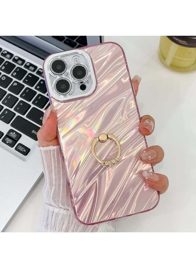 زبون جراب لهاتف iPhone 13 Pro Max مطلي بطبقة لامعة وحلقة من مادة TPU مع فيلم عدسة - Image 1