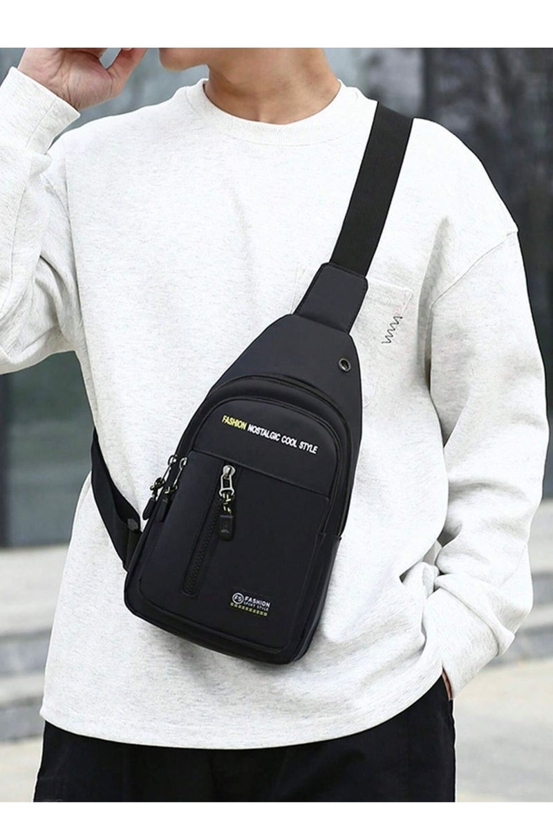 UKA New Waterproof Anti-Friction Chest Bag, Fashion Oxford Cloth Small Backpack for Men, Shoulder Bag with Headphone Hole, Multifunctional Large Capacity Waist Bag for Outdoor Travel Hiking - Image 1