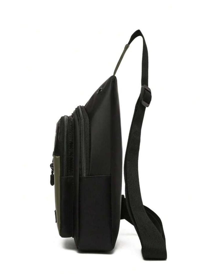 UKA New Waterproof Anti-Friction Chest Bag, Fashion Oxford Cloth Small Backpack for Men, Shoulder Bag with Headphone Hole, Multifunctional Large Capacity Waist Bag for Outdoor Travel Hiking - Image 4