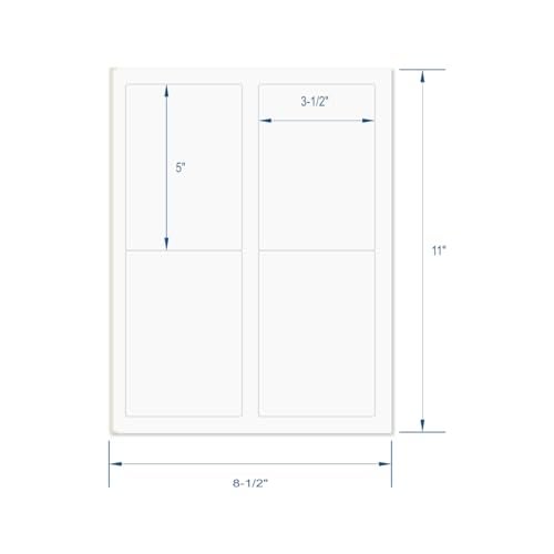 PACKZON 3-1/2" x 5", 4 Labels per Sheet, Laser/Inkjet Printers, Permanent Adhesive, White Matte (100 Labels/25 Sheets) - Image 3