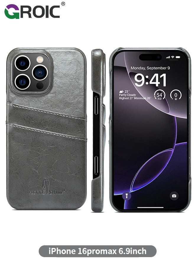 GROIC iPhone 16 Pro Max Case Wallet with Credit Card Holder, Flip Premium Leather Magnetic Clasp Kickstand Heavy Duty Pro Maxtective Cover for iPhone 16 Pro Max - Image 1
