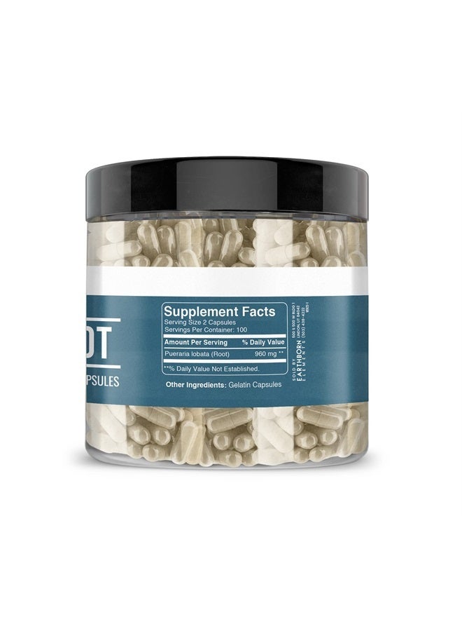 earthborn elements Kudzu Root 200 Capsules, Pure & Undiluted, No Additives - Image 2