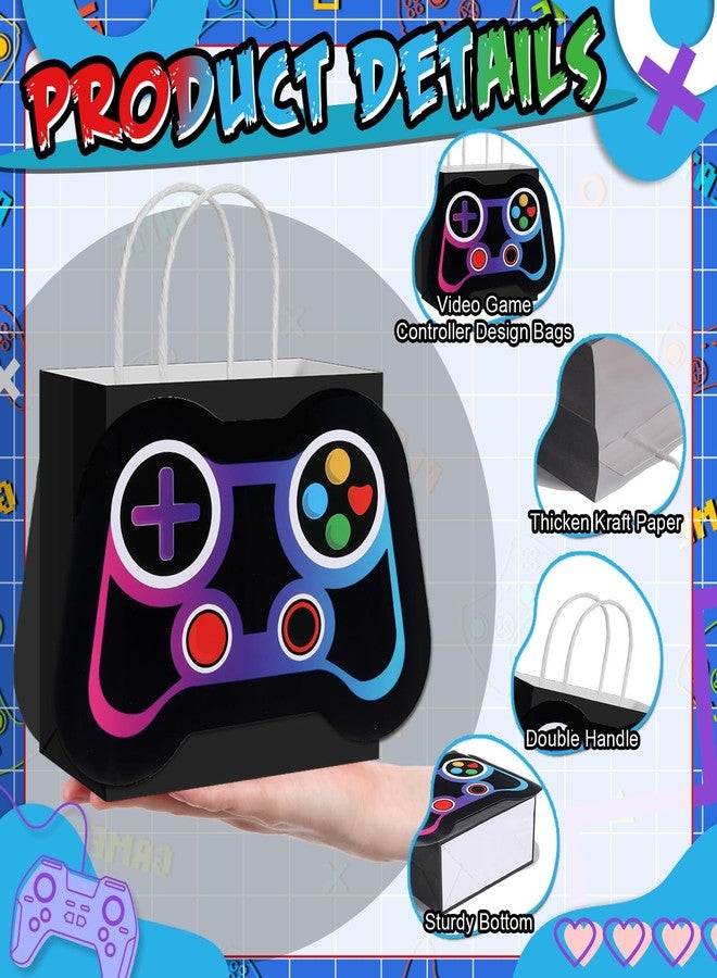 Epakh 16 Pcs Video Game Party Favor Bags Game Controllers Paper Reusable Gamer Goodie Treat Gift Bags with Handles for Baby Shower Video Gaming Theme Party Christmas Birthday Supplies(Black) - Image 4