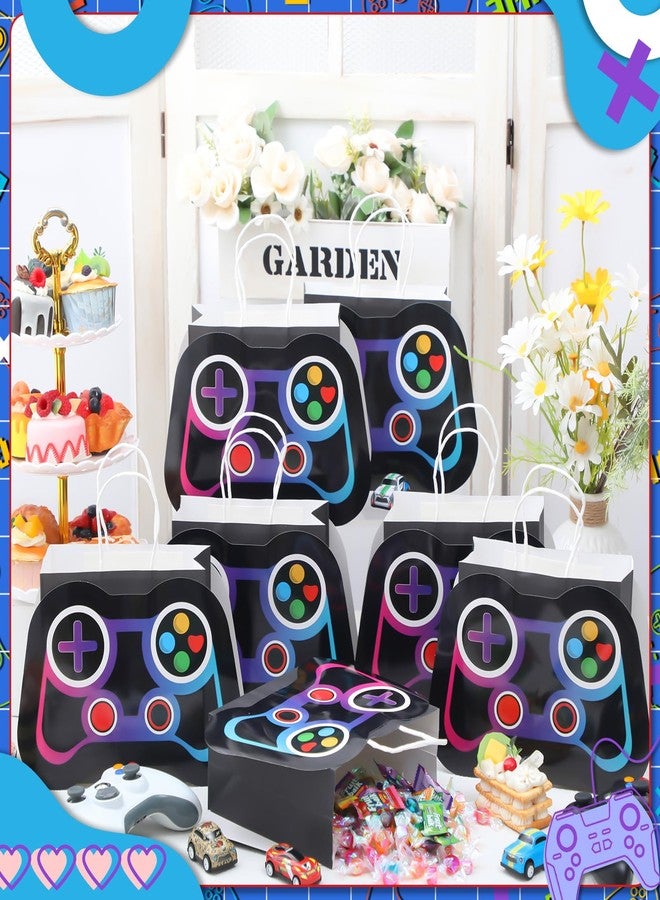Epakh 16 Pcs Video Game Party Favor Bags Game Controllers Paper Reusable Gamer Goodie Treat Gift Bags with Handles for Baby Shower Video Gaming Theme Party Christmas Birthday Supplies(Black) - Image 2