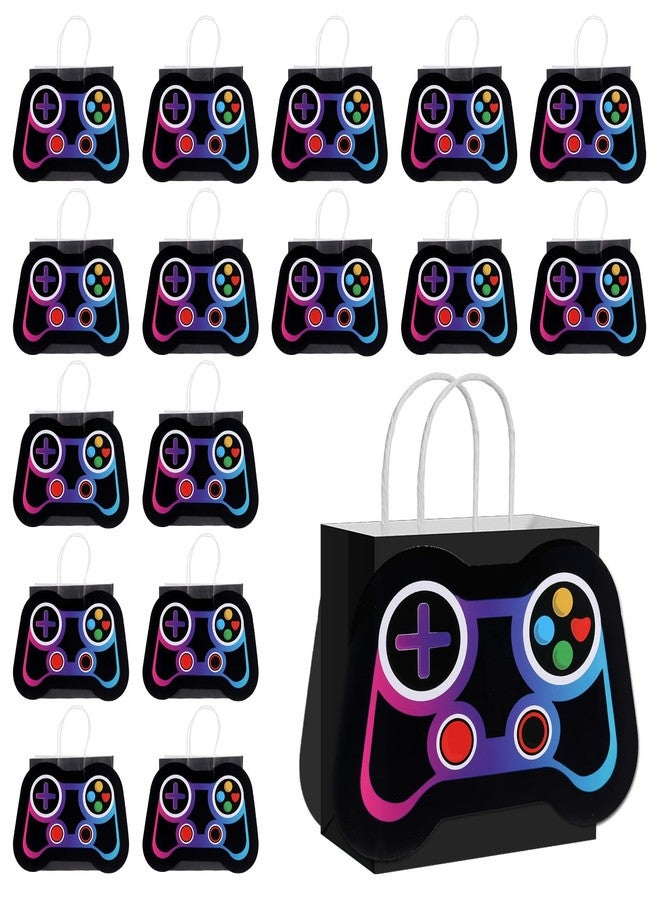 Epakh 16 Pcs Video Game Party Favor Bags Game Controllers Paper Reusable Gamer Goodie Treat Gift Bags with Handles for Baby Shower Video Gaming Theme Party Christmas Birthday Supplies(Black) - Image 1