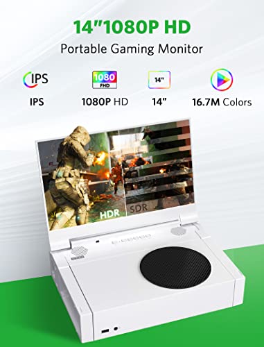 DEPGI 14" Portable Monitor for Xbox Series S (Not Included), 60Hz 1080P HD IPS Portable Gaming Monitor with Remote Control,Portable Monitor with HDR10,AMD FreeSync, 2X HDMI - Image 2