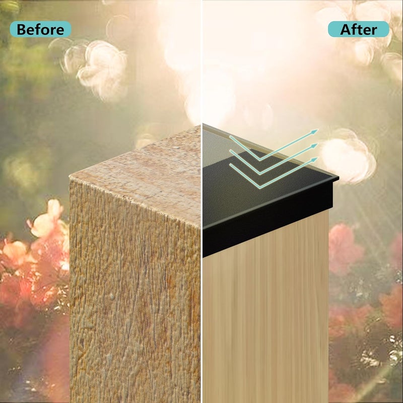 HILLMASTER 6x6 Post Caps for 5.5inx5.5in Wood Fence Post, Water-Proof UV-Proof Weather Resistance Durable PP Plastic Decking Post Top Cap Cover with Mounting Screws, 12 Pcs, Black - Image 4