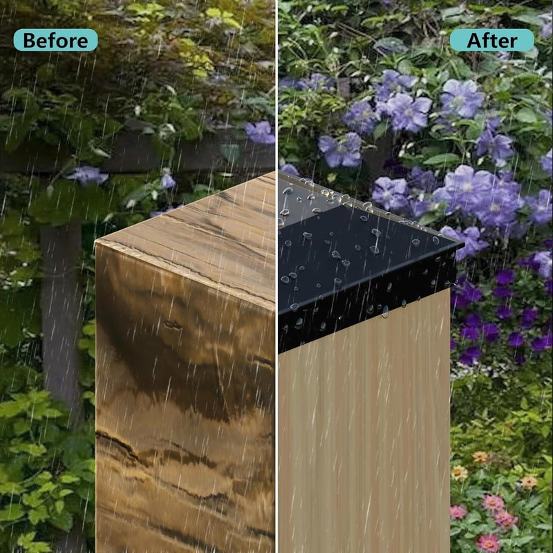 HILLMASTER 6x6 Post Caps for 5.5inx5.5in Wood Fence Post, Water-Proof UV-Proof Weather Resistance Durable PP Plastic Decking Post Top Cap Cover with Mounting Screws, 12 Pcs, Black - Image 3