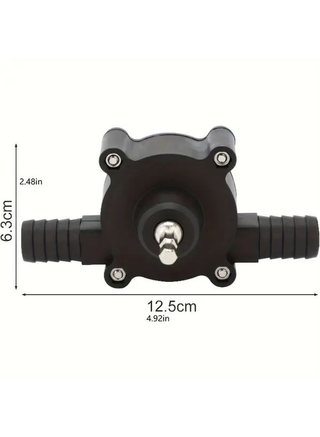 Portable Electric Drill Water Pump Self Priming Handheld Transfer Pump For Pools Diesel Oil Without Battery Black Adjustable Flow Control Valve Home Outdoor Use - Image 2