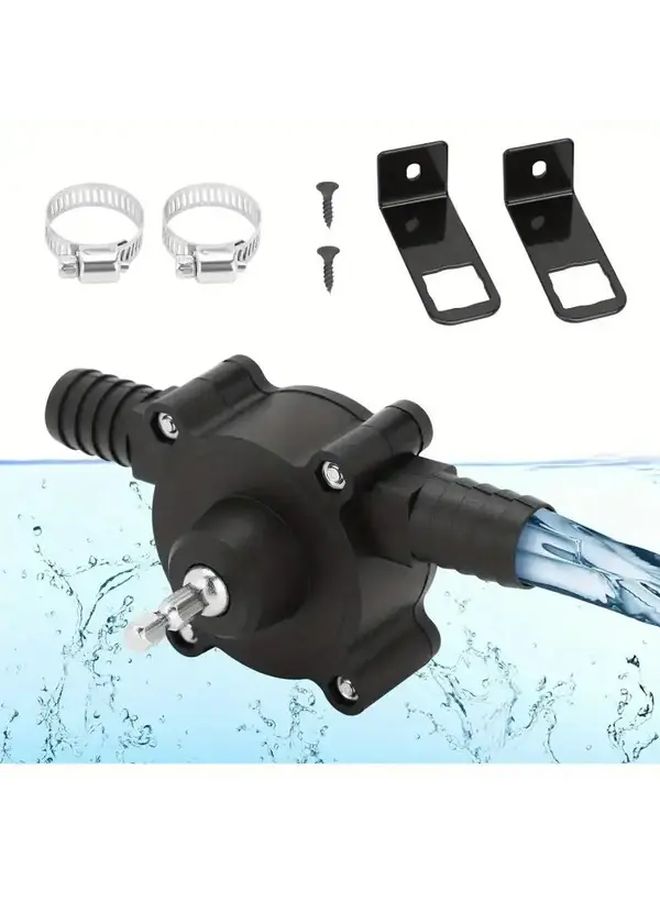 Portable Electric Drill Water Pump Self Priming Handheld Transfer Pump For Pools Diesel Oil Without Battery Black Adjustable Flow Control Valve Home Outdoor Use - Image 1