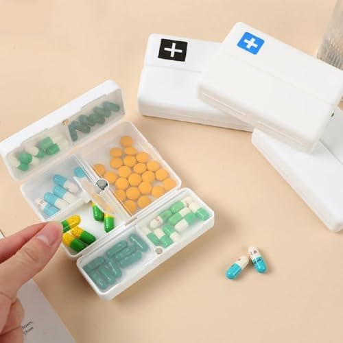 Prostuff.in® 7 Grids Folding Magnetic Reversible Air Tight Portable Medicine Pill Organizer Box For Pill, Vitamins, Fish Oil & Supplement Home & Travelling Use, Multicolour 1 Pcs - Image 2