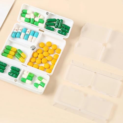 Prostuff.in® 7 Grids Folding Magnetic Reversible Air Tight Portable Medicine Pill Organizer Box For Pill, Vitamins, Fish Oil & Supplement Home & Travelling Use, Multicolour 1 Pcs - Image 3