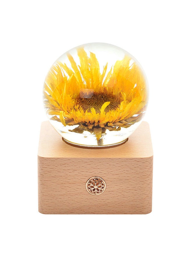 Sunflower Night Light Crystal Ball Touch Light Mother's Day Gift Creative Resin Birthday Gift Flower Specimen - Image 5