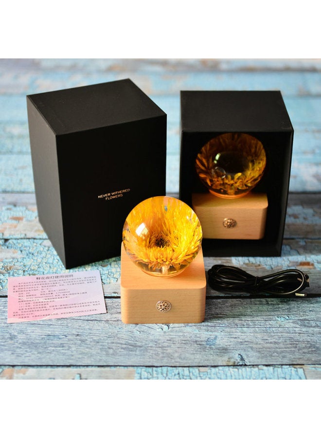 Sunflower Night Light Crystal Ball Touch Light Mother's Day Gift Creative Resin Birthday Gift Flower Specimen - Image 4