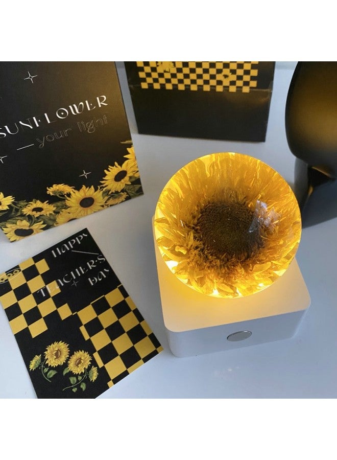Sunflower Night Light Crystal Ball Touch Light Mother's Day Gift Creative Resin Birthday Gift Flower Specimen - Image 2